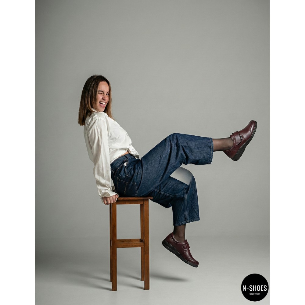 Жіночі шкіряні туфлі Axel 1705 Rubin+Stretch 6018-5540 на широку ногу з анатомічною устілкою