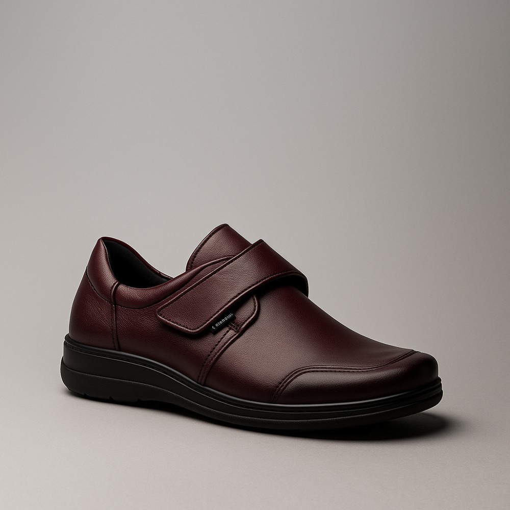 Жіночі шкіряні туфлі Axel 1705 Rubin+Stretch 6018-5540 на широку ногу з анатомічною устілкою