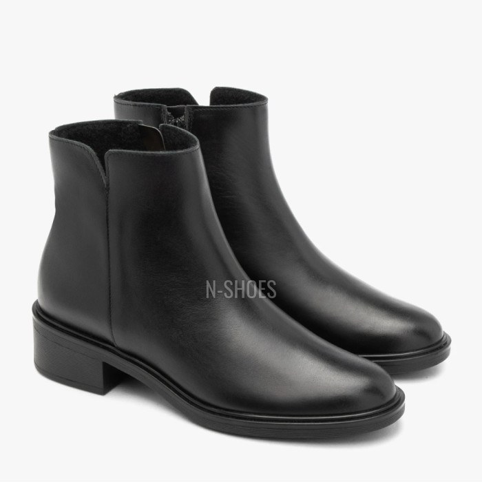 Women’s black leather boots Rylko 3YY95 3YVL9-9TZ-38466 4WVA7 6020 - comfort and style,