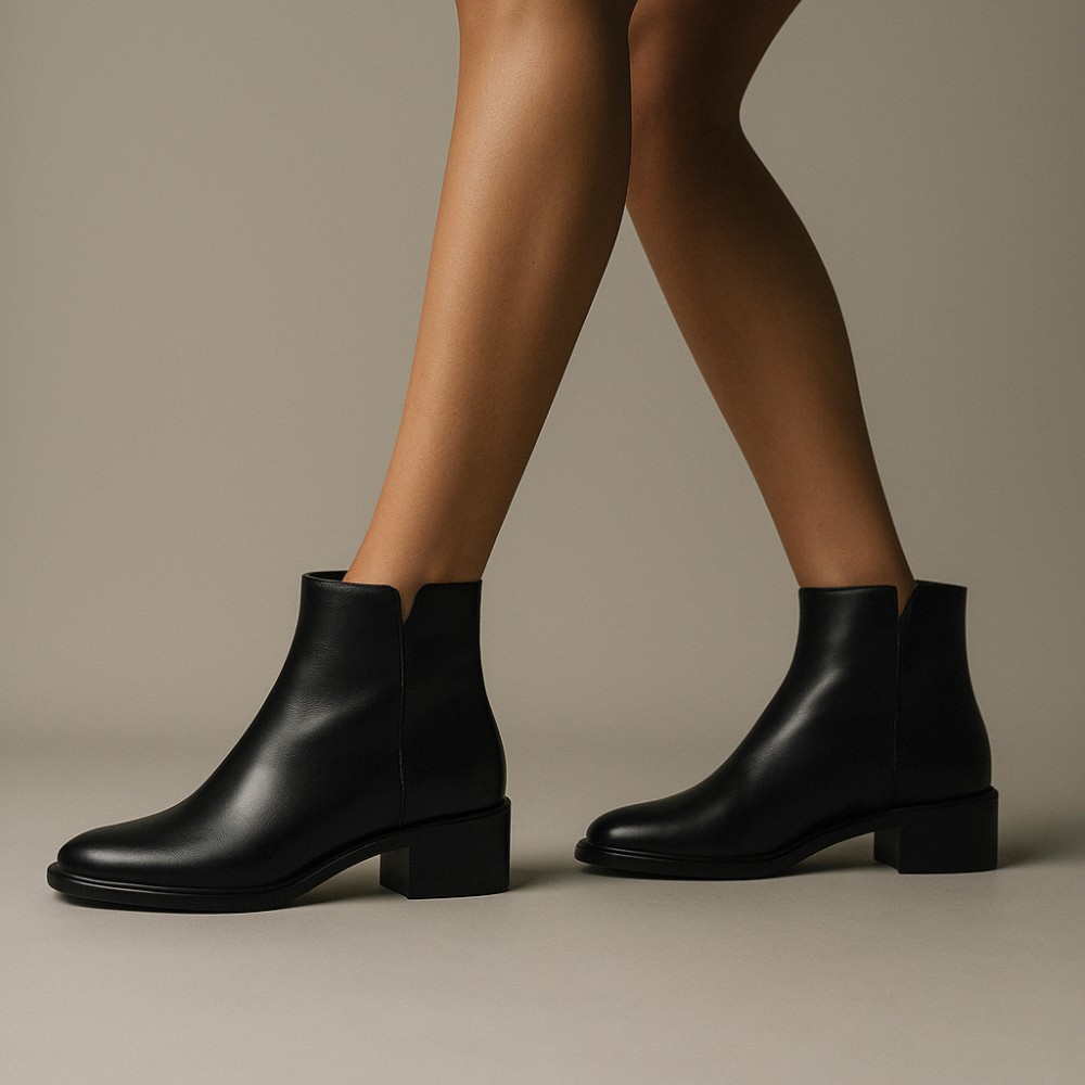 Женские чёрные кожаные ботинки Rylko 3YY95 3YVL9-9TZ-38466 4WVA7 6020 - комфорт и стиль каждый день