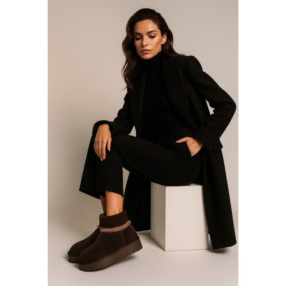 Жіночі шкіряні уггі Allsy Lonza 202742 6021, шоколадні