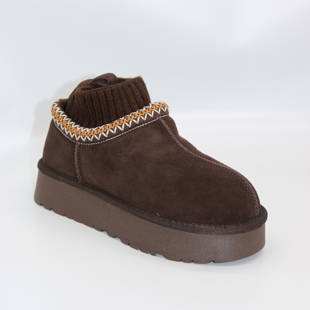 Жіночі шкіряні уггі Allsy Lonza 202742 6021, шоколадні