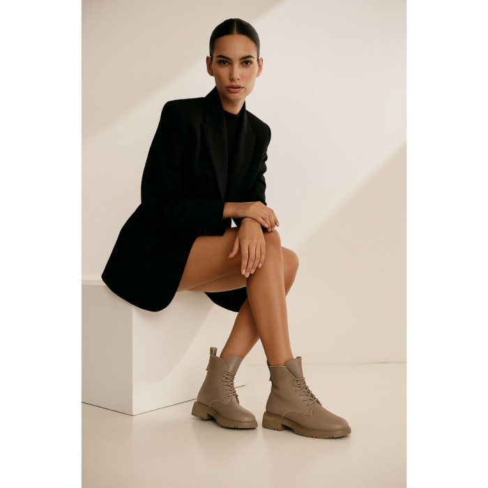 Women's Beige Leather Boots Allsy Lonza 202639 25A12021-5-3 GREY 6022