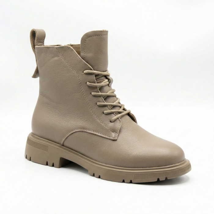 Women's Beige Leather Boots Allsy Lonza 202639 25A12021-5-3 GREY 6022