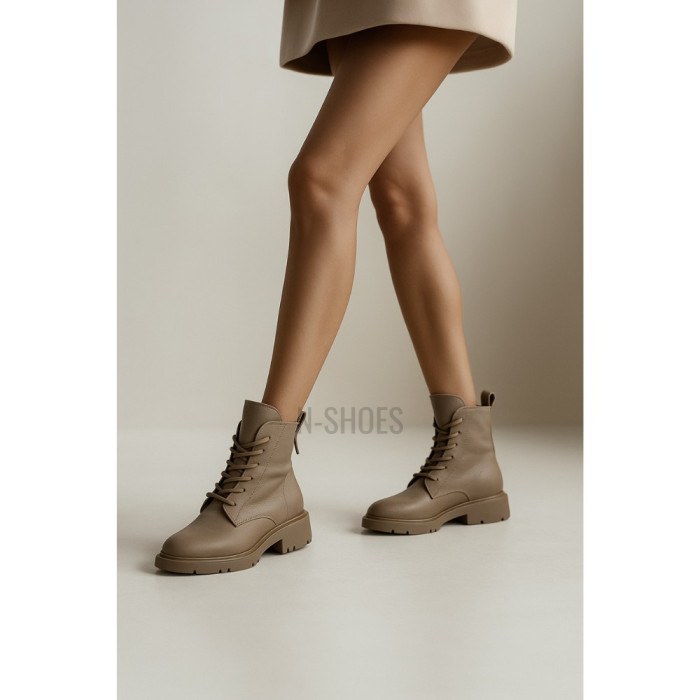 Women's Beige Leather Boots Allsy Lonza 202639 25A12021-5-3 GREY 6022