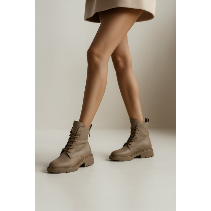 Women's Beige Leather Boots Allsy Lonza 202639 25A12021-5-3 GREY 6022