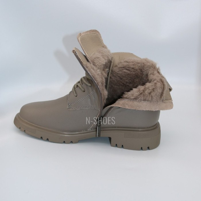 Women's Beige Leather Boots Allsy Lonza 202639 25A12021-5-3 GREY 6022