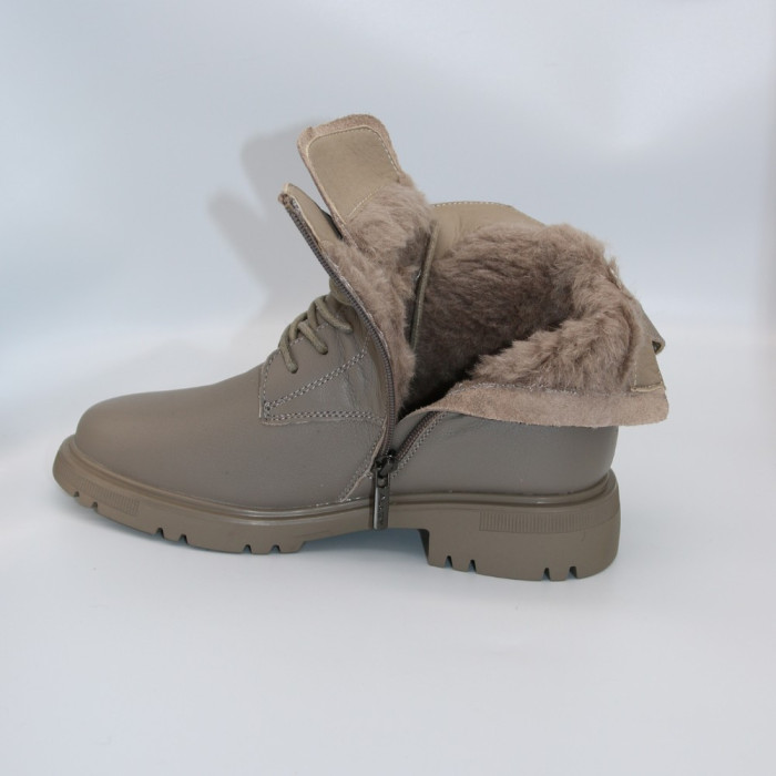 Women's Beige Leather Boots Allsy Lonza 202639 25A12021-5-3 GREY 6022