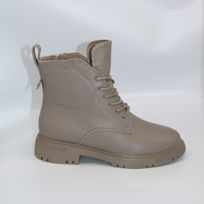 Women's Beige Leather Boots Allsy Lonza 202639 25A12021-5-3 GREY 6022