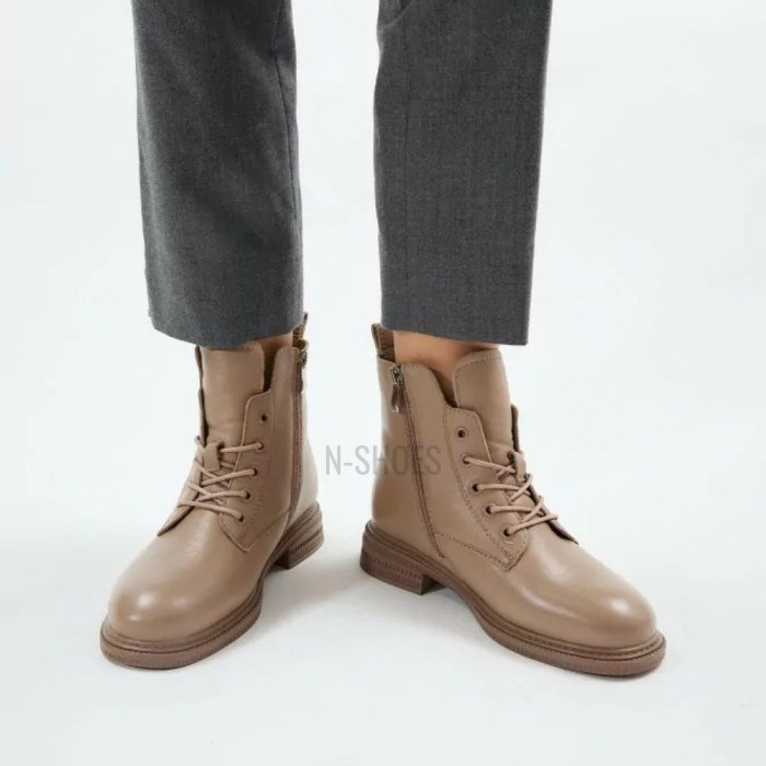 Women's Beige Leather Boots Allsy Lonza 202639 25A12021-5-3 GREY 6022