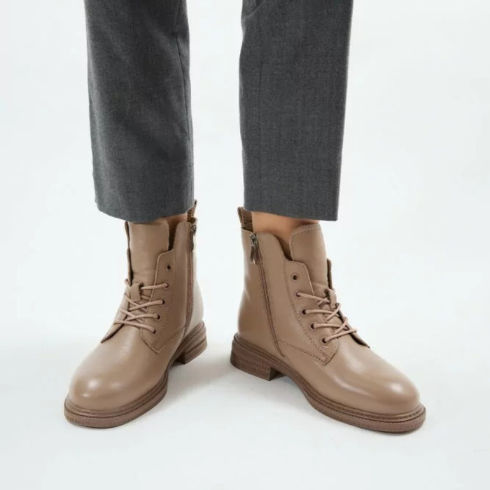 Women's Beige Leather Boots Allsy Lonza 202639 25A12021-5-3 GREY 6022