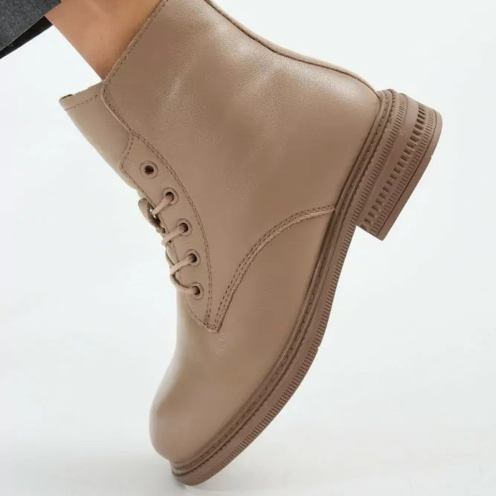 Women's Beige Leather Boots Allsy Lonza 202639 25A12021-5-3 GREY 6022