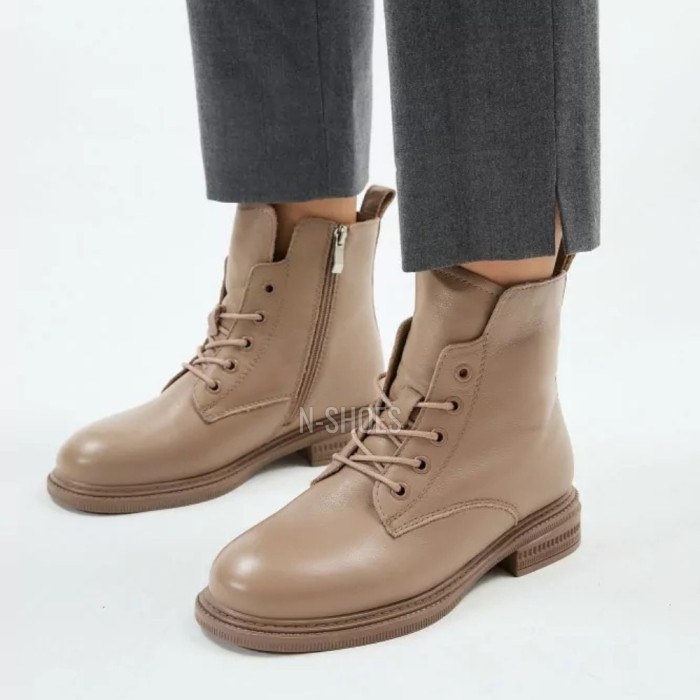 Women's Beige Leather Boots Allsy Lonza 202639 25A12021-5-3 GREY 6022