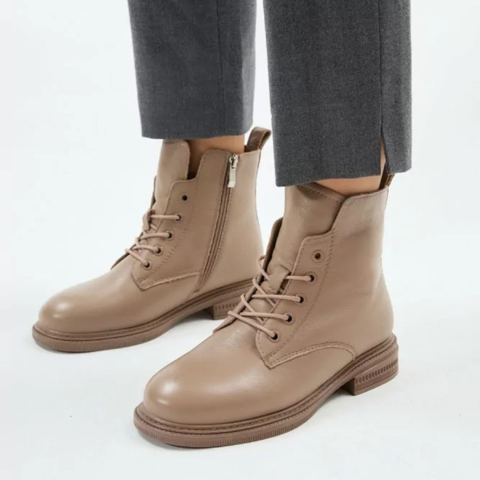 Women's Beige Leather Boots Allsy Lonza 202639 25A12021-5-3 GREY 6022