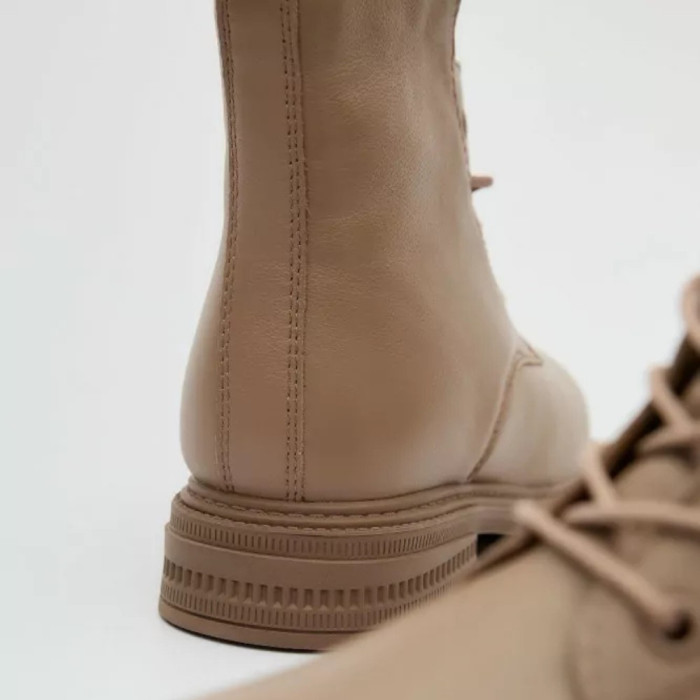 Women's Beige Leather Boots Allsy Lonza 202639 25A12021-5-3 GREY 6022