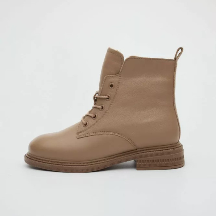 Women's Beige Leather Boots Allsy Lonza 202639 25A12021-5-3 GREY 6022