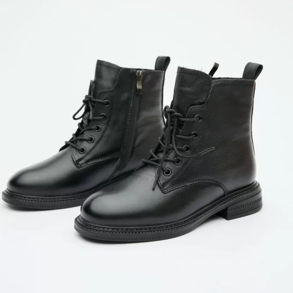 Жіночі зимові черевики Allsy Lonza 202642 25A1Z021-1 BLACK 6023 з шкіри з вовняним утеплювачем