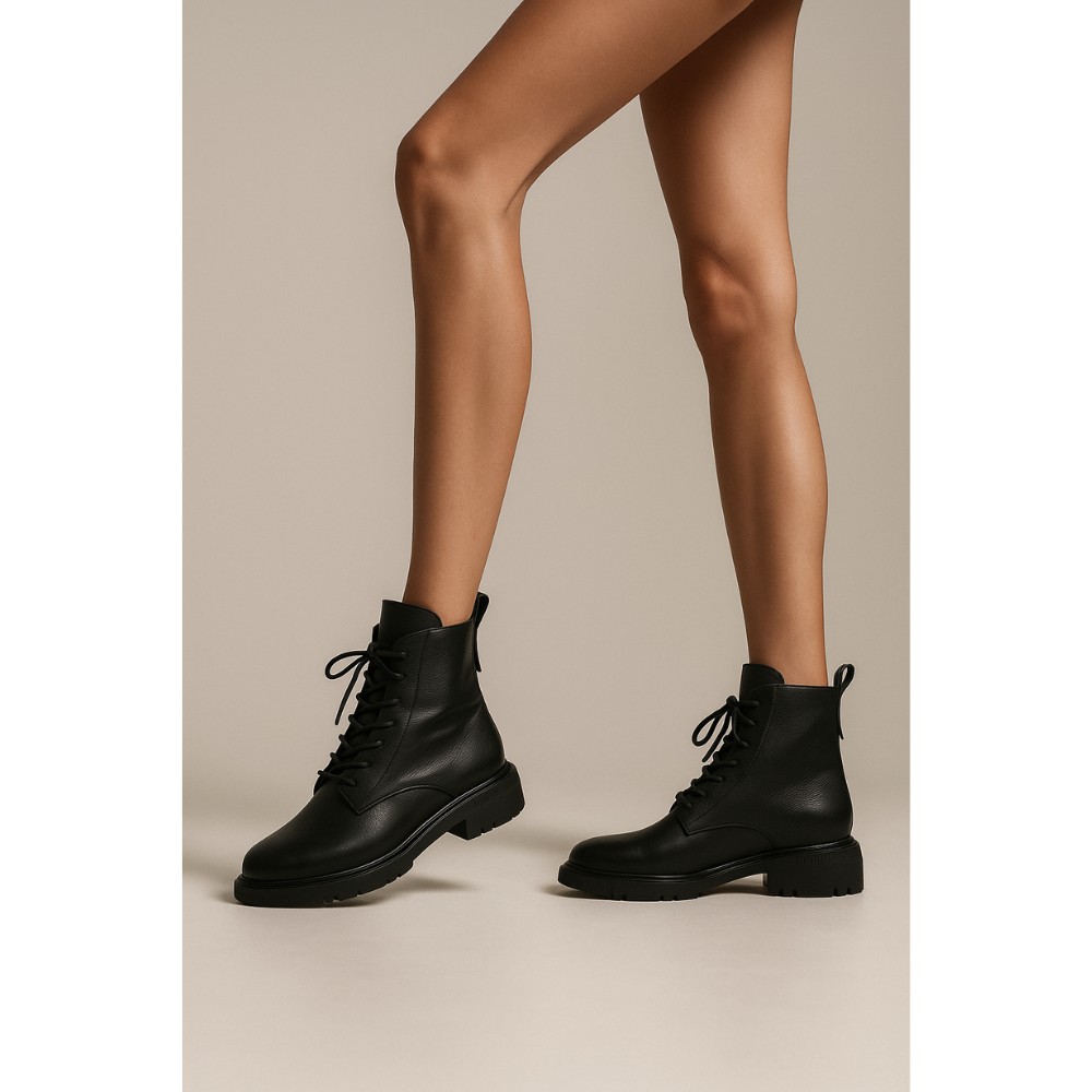 Жіночі зимові черевики Allsy Lonza 202642 25A1Z021-1 BLACK 6023 з шкіри з вовняним утеплювачем