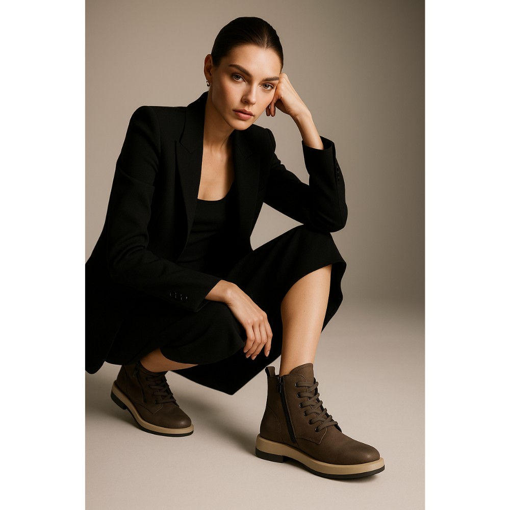 Жіночі зимові черевики з нубуку Allsy Lonza 206251 25Z53-ZM001-2 GREY 6024