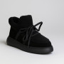 Жіночі чорні замшеві уггі на шнурівці з вставками з барашка ALLSY Lonza 203416 89393-80-1 BLACK 6025