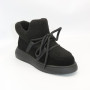 Жіночі чорні замшеві уггі на шнурівці з вставками з барашка ALLSY Lonza 203416 89393-80-1 BLACK 6025