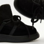 Жіночі чорні замшеві уггі на шнурівці з вставками з барашка ALLSY Lonza 203416 89393-80-1 BLACK 6025
