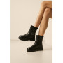 Жіночі зимові черевики ALLSY Lonza 202957 LT-25Z26B08-1 6026 з натуральної шкіри з опушкою на товстій підошві чорні 