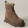 Жіночі зимові черевики на танкетці Anna Lucci Lonza 204951 203243 192330 80923-8C GREY SUEDE 6027 з натуральної замші, бежеві