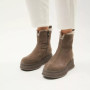 Жіночі зимові черевики на танкетці Anna Lucci Lonza 204951 203243 192330 80923-8C GREY SUEDE 6027 з натуральної замші, бежеві