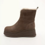 Жіночі зимові черевики на танкетці Anna Lucci Lonza 204951 203243 192330 80923-8C GREY SUEDE 6027 з натуральної замші, бежеві