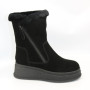 Женские зимние ботинки на танкетке Anna Lucci из натуральной замши, чёрные 202480 80923-15A BLACK SUEDE 6028