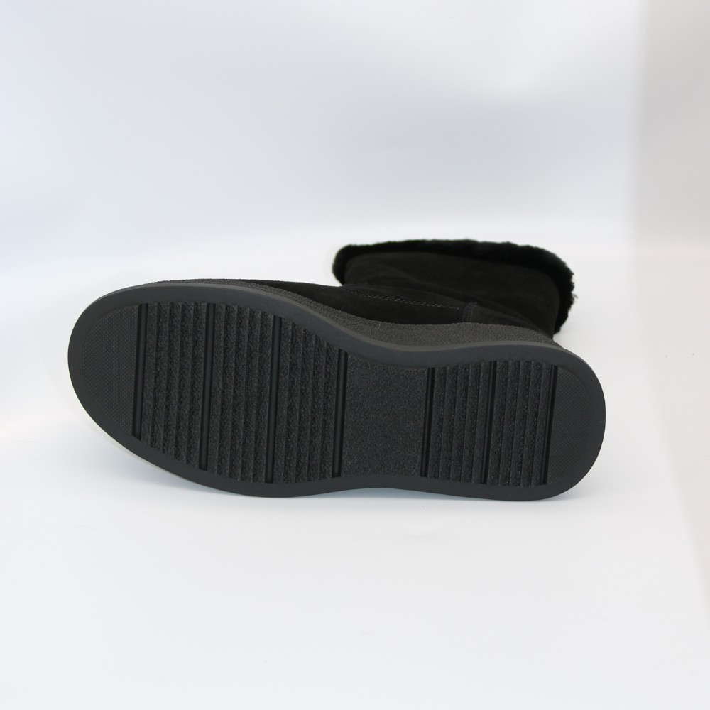 Женские зимние ботинки на танкетке Anna Lucci из натуральной замши, чёрные 202480 80923-15A BLACK SUEDE 6028