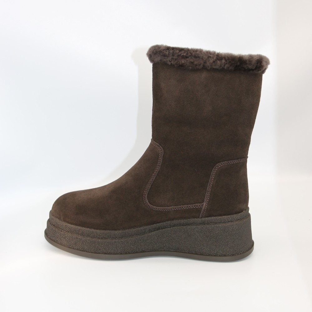 Women’s brown winter wedge boots in genuine suede - Anna Lucci 202478 80923-15B BROWN SUEDE 6029