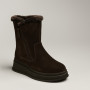 Women’s brown winter wedge boots in genuine suede - Anna Lucci 202478 80923-15B BROWN SUEDE 6029