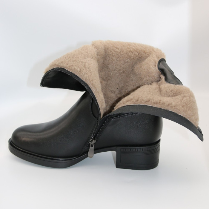 Women’s winter leather ankle boots Allsy Lonza 204309 6030 with warm fur