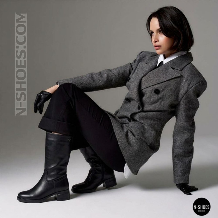 Women’s winter leather ankle boots Allsy Lonza 204309 6030 with warm fur