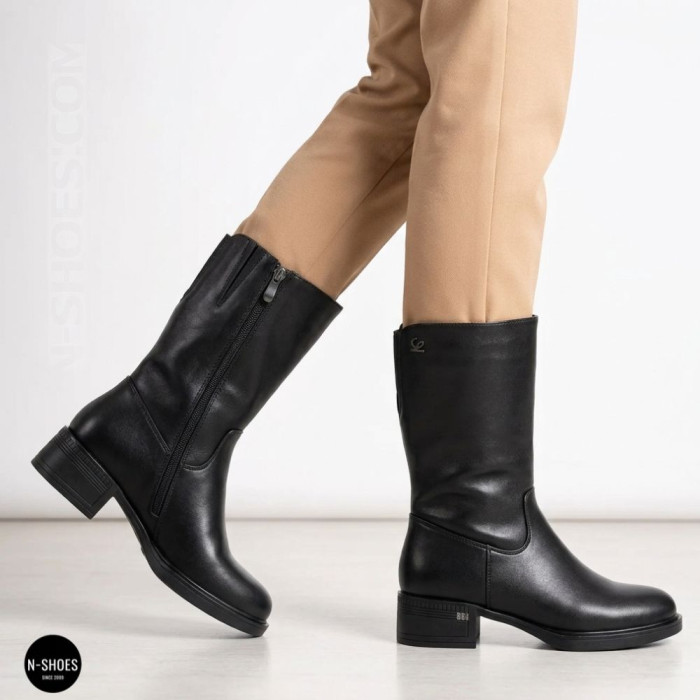 Women’s winter leather ankle boots Allsy Lonza 204309 6030 with warm fur