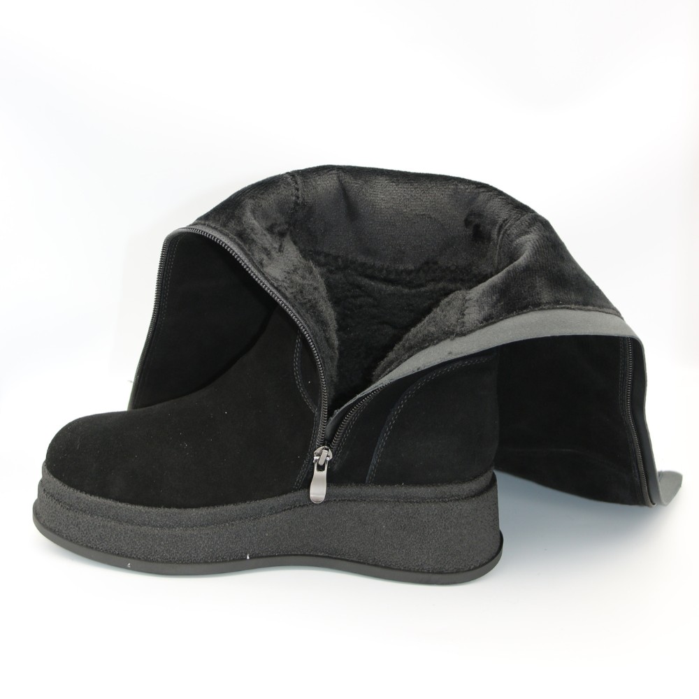 Жіночі чорні замшеві чоботи на платформі Anna Lucci 203255 80923-1B BLACK 6031 єврозима