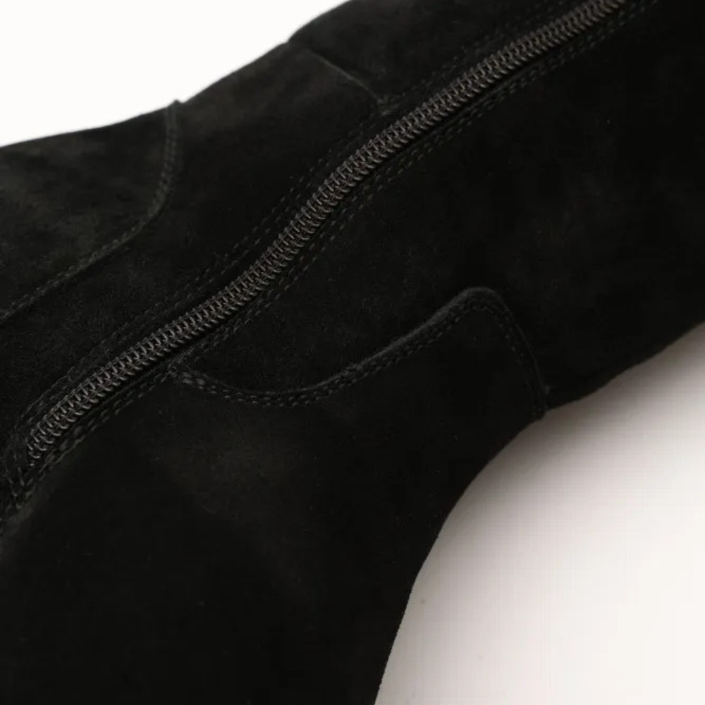 Жіночі чорні замшеві чоботи на платформі Anna Lucci 203255 80923-1B BLACK 6031 єврозима