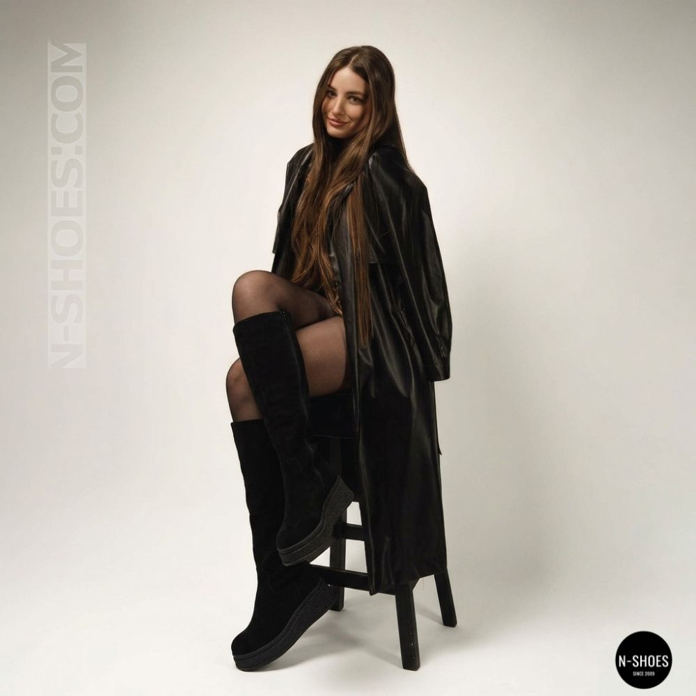 Anna Lucci Platform Suede Boots - Warm Winter Style 203255