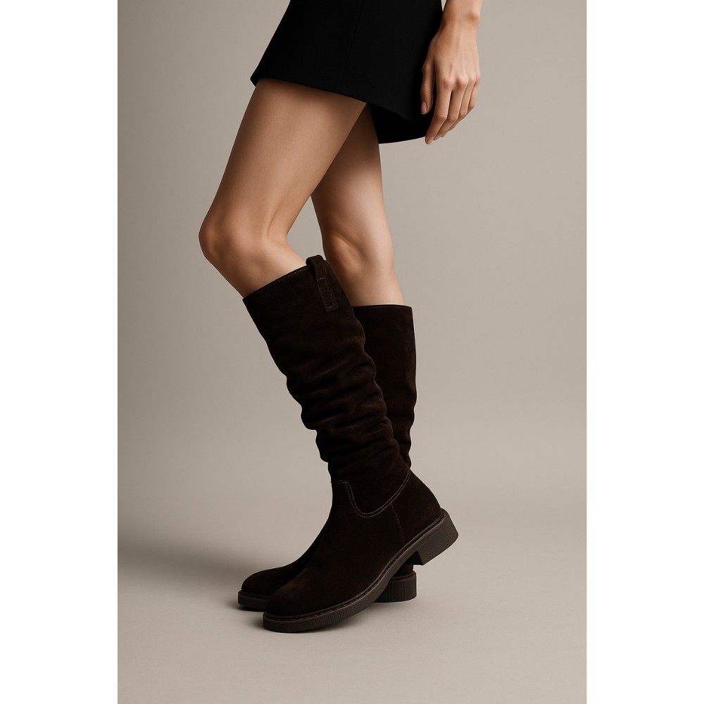 Romax Comfort 8181-10v-E 6032 - шоколадні замшеві чоботи, єврозима