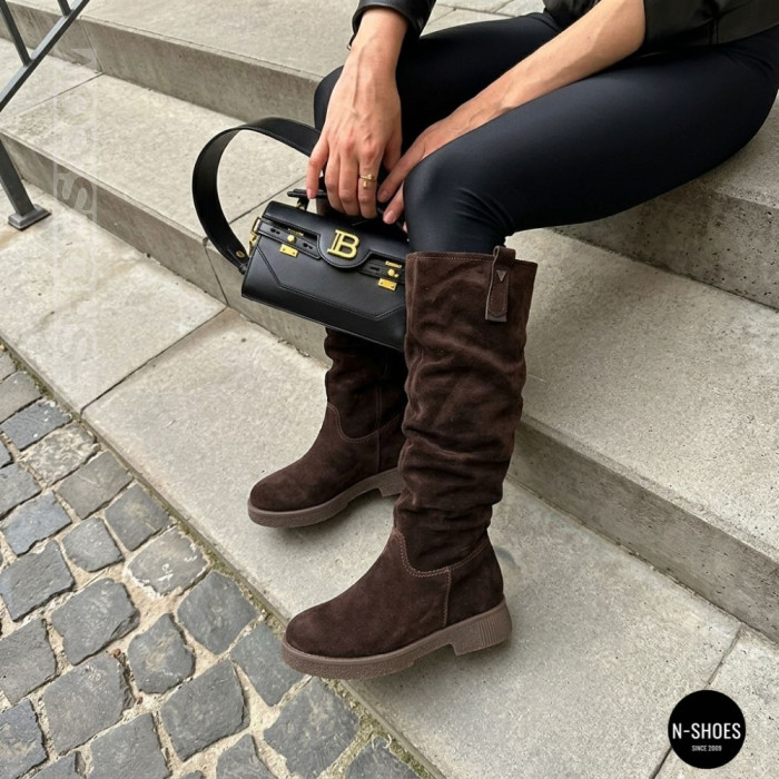 Warm Chocolate Suede Boots Romax Comfort 8181-10v-E 6032