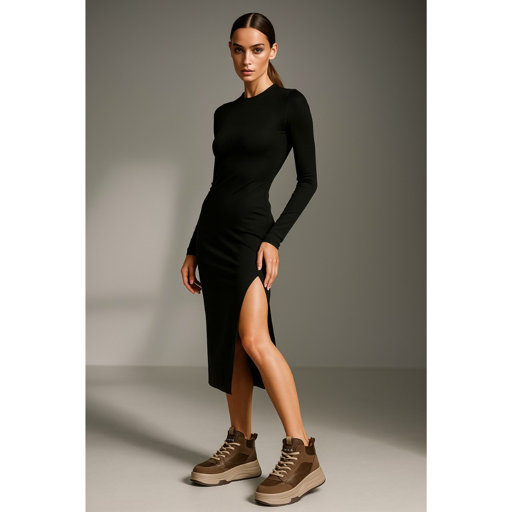 Жіночі зимові кросівки Allsy Lonza 203071 ARB-2B88-8M KHAKI 6034 хакі, висока платформа, вовняний утеплювач