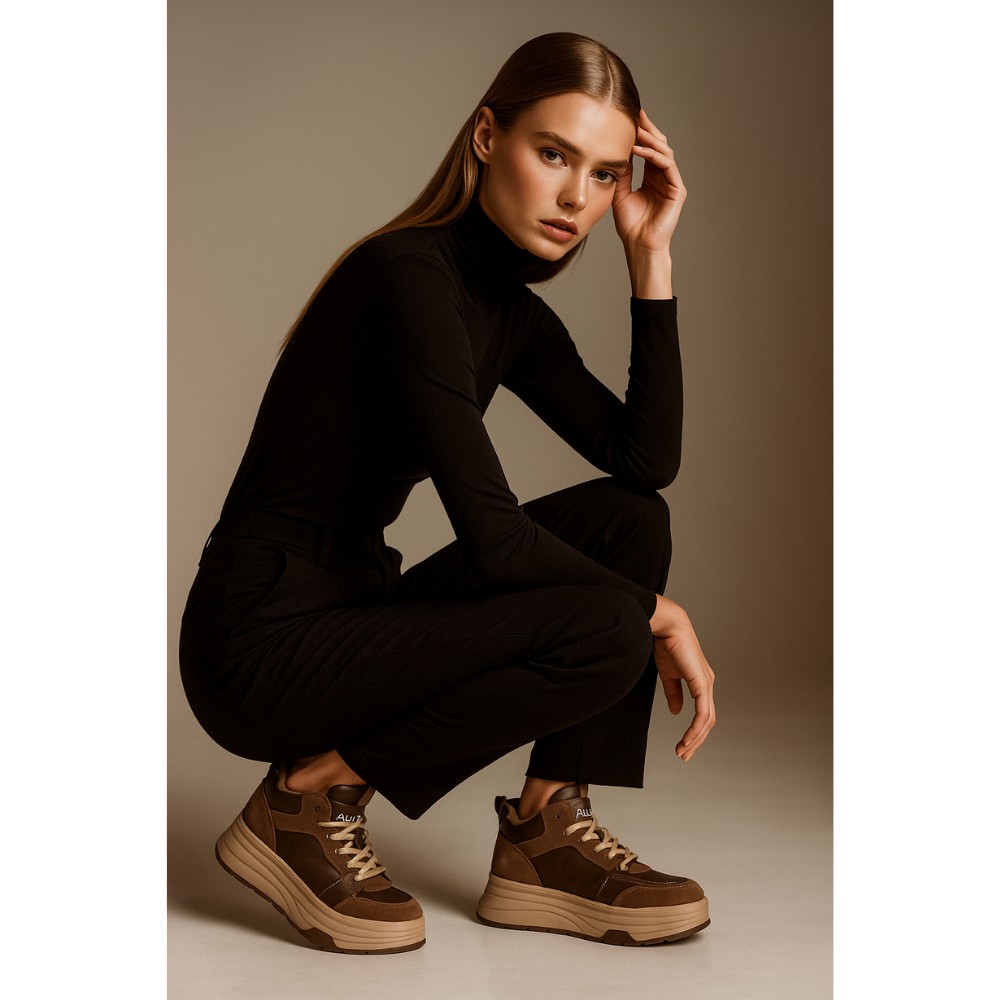 Жіночі зимові кросівки Allsy Lonza 203071 ARB-2B88-8M KHAKI 6034 хакі, висока платформа, вовняний утеплювач