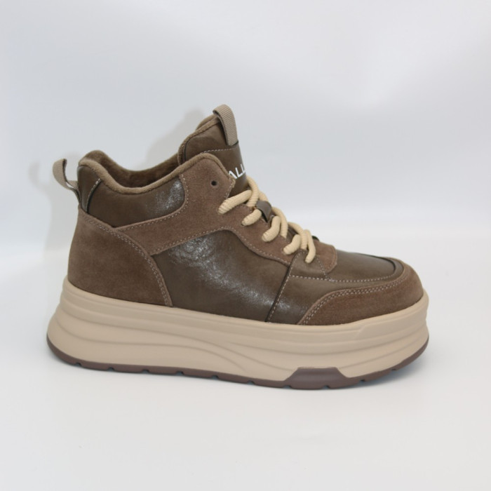 Женские зимние кроссовки Allsy Lonza 216023 203071 ARB-2B88-8M KHAKI 6034 хаки, высокая