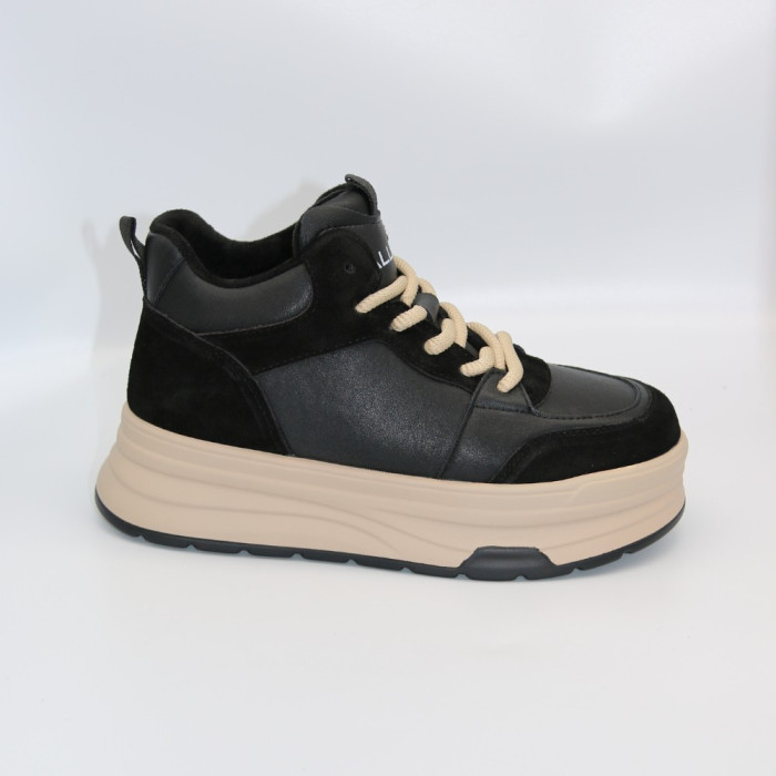 Женские зимние кроссовки Allsy Lonza 216022 203062 BLACK 6035 черные, шерстяной утеплитель