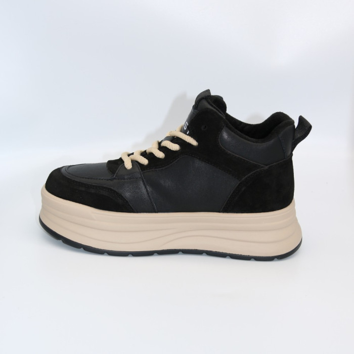 Женские зимние кроссовки Allsy Lonza 216022 203062 BLACK 6035 черные, шерстяной утеплитель