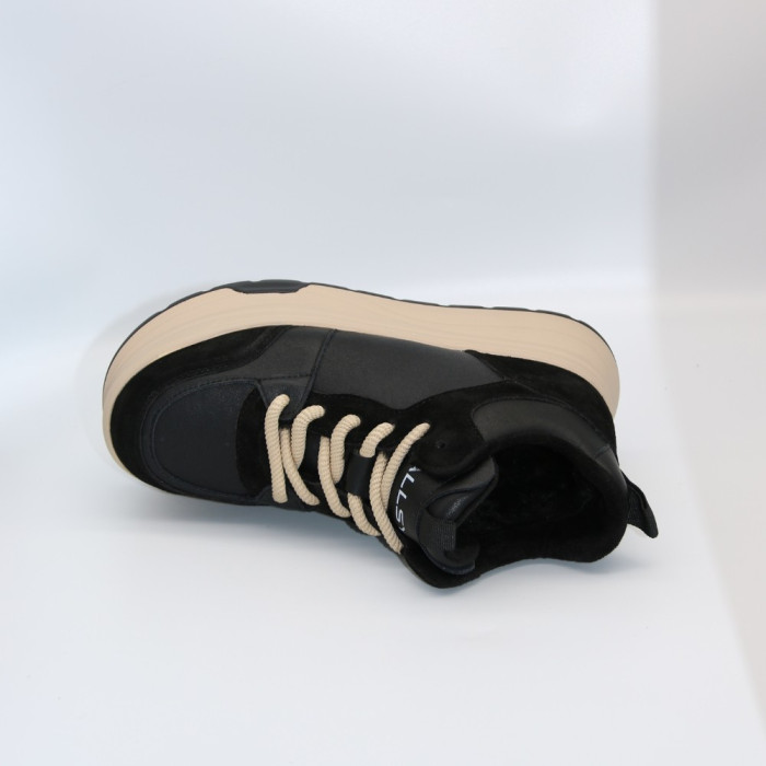 Женские зимние кроссовки Allsy Lonza 216022 203062 BLACK 6035 черные, шерстяной утеплитель