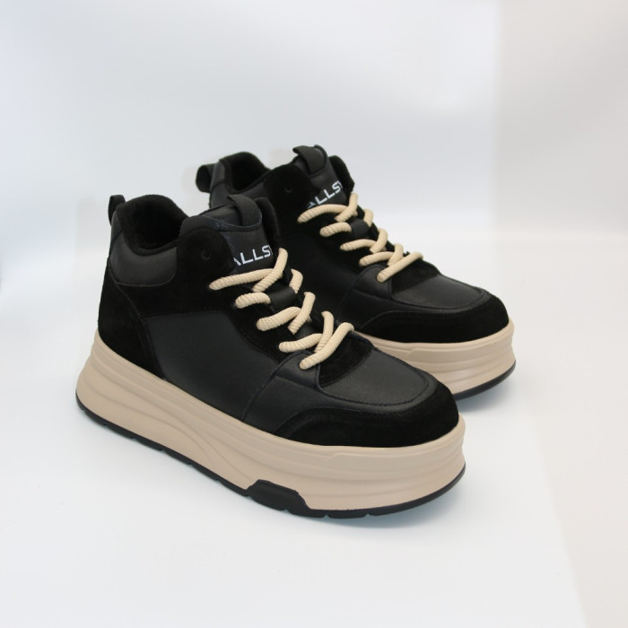 Женские зимние кроссовки Allsy Lonza 216022 203062 BLACK 6035 черные, шерстяной утеплитель