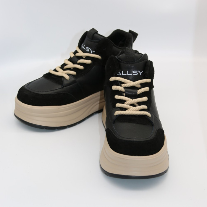 Женские зимние кроссовки Allsy Lonza 216022 203062 BLACK 6035 черные, шерстяной утеплитель